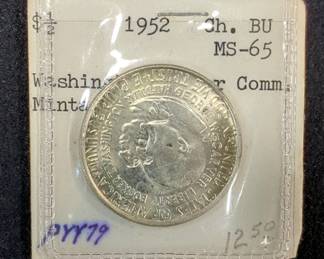 1952 George Washington Carver- Booker T Washington Silver Half Dollar Coin
