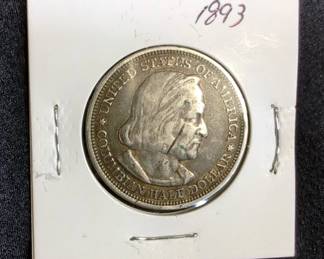 1893 Columbian Half Dollar, 90% Silver, Issued By US Mint To Raise Funds For 1893 Worlds Columbian Expedition, First US Coin To Depict Historical Figure