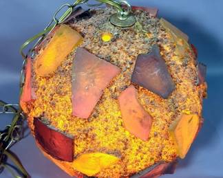 Vintage Chunky Fiber Glass Swag Lamp