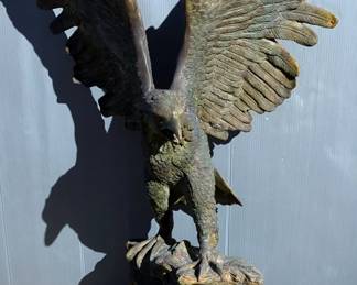 Bronze Eagle Taking Flight Statue, 41.5" Tall