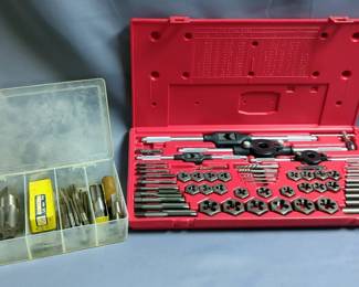 Dayton 58-Piece Tap & Die Set, Model 6X628, In Hard Sided Carry Case, And Taps, Various Sizes