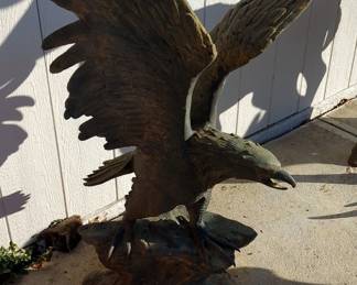 Bronze Eagle Taking Flight Statue, 42.5" Tall