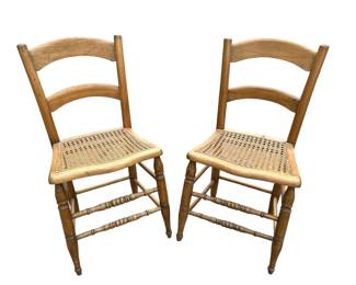 SHAKER STYLE WOVEN LADDER BACK CAFE CHAIRS