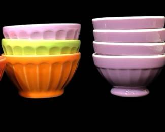 (7) FRENCH CAFE AU LAIT MULTICOLOR BOWLS