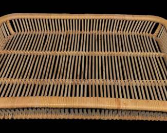 MID CENTURY RATTAN SERVING TRAY BY ARTEK, FINLAND