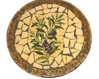 VINTAGE MOSAIC GARDEN STONE PLAQUE