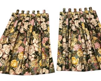 VINTAGE HANDMADE FRENCH FLORAL VALANCES