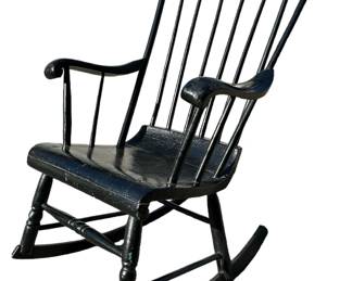 ANTIQUE BLACK ROCKING CHAIR