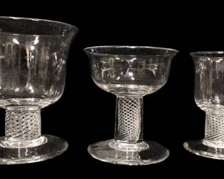 (26) AFTER STEUBEN AIR TWIST WATER, WINE GOBLETS