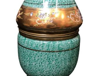 CZECHOSLOVAKIAN HAND PAINTED GLASS EGG HOLDER