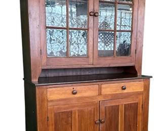 ANTIQUE WALNUT STEP BACK CUPBOARD