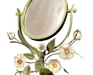FRENCH FLORAL TOLE VANITY MIRROR