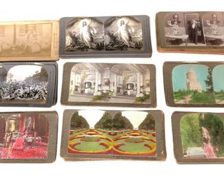 COLLECTION ANTIQUE STEREOSCOPE VIEWER CARDS, RELIGIOUS, ARCHITECTURAL, PORTRAITS