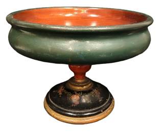 FRENCH HAND PAINTED PEDESTAL BOWL CENTERPIECE