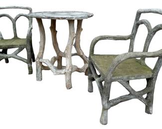 ANTIQUE FRENCH FAUX BOIS GARDEN SET