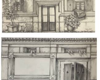 TWO CHARLES NITTI ORIGINAL ENTRYWAY SKETCHES