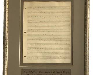ORIGINAL "TIE A YELLOW RIBBON" HANDWRITTEN SHEET MUSIC