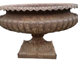 ANTIQUE CAST IRON PLANTER J.W. FISKE NY