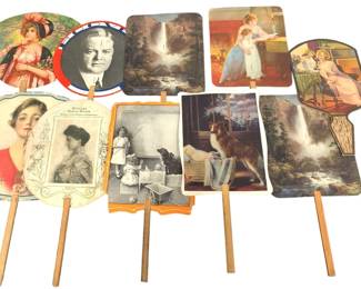 COLLECTION VINTAGE ADVERTISING PADDLE FANS