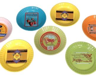 (7) FRENCH ADVERTISING PLATES, ANTHROPOLOGIE