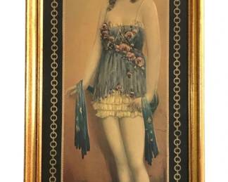 1920S EMBOSSED PAPER WILD WEST VAUDEVILLE DANCER PRINT
