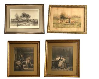 COLLECTION 19TH C. FARM AND SCHOOLHOUSE PRINTS