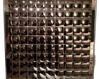 LARGE MID CENTURY OP ART MIRROR HAL BIENENFELD