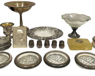 COLLECTION STERLING SILVER ARTICLES, SOME WEIGHTED