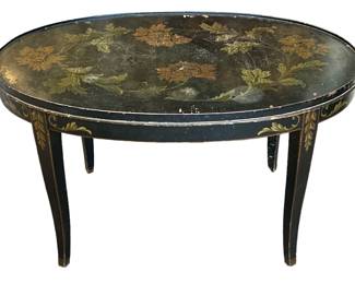 ANTIQUE ENGLISH TOLE PAINTED COFFEE TABLE