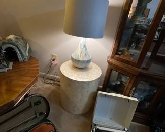 Sweet lamp on swanky table.