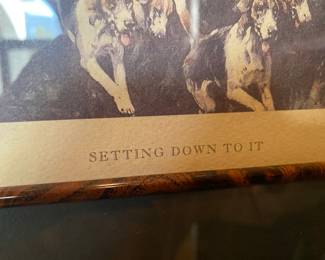 Framed & matted picture “Setting Down To It”