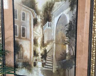 Framed & matted picture framed under glass