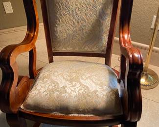 Wonderful upholstered seat & back rocking chair