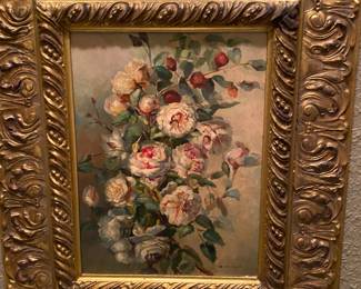 Another ornate picture frame with flowers