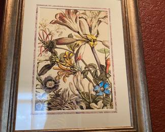 Framed & matted picture under glass