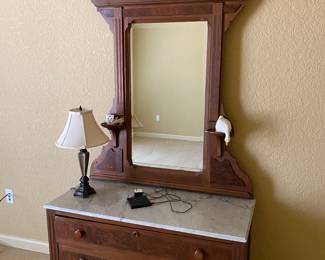 Full picture of vintage marble top dresser