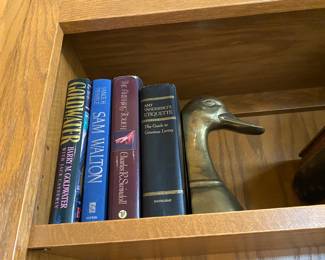 Books - set of metal duck bookend's