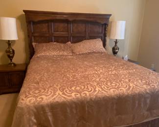 Master bedroom king size bed with headboard