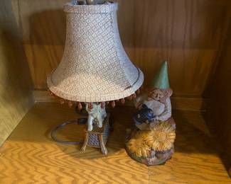 Elephant base lamp (small) + Tom Clark original gnome