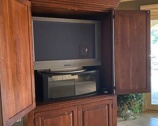 Full view of Armoire with doors open