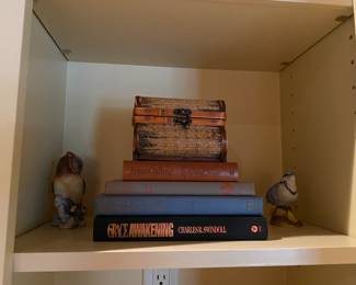 Books & ceramic birds