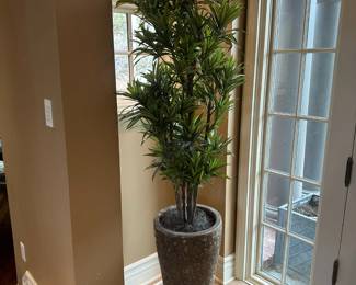 Decorative Concrete Planter with Faux Plant