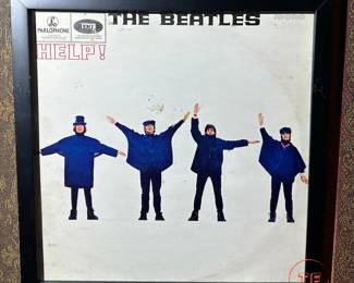The BEATLES "Help!" Framed Record with Dust Cover (MONO Parlophone)