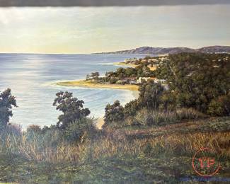 Original Oil on Canvas (Santa Barbara California Ricon Beach) by JULIA TODD