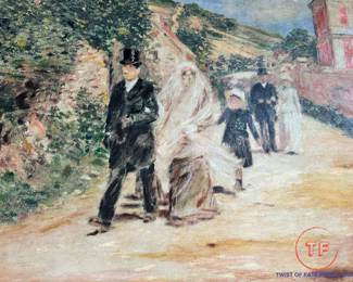 "The Wedding March" by Theodore Robinson Oil on Canvas Reproduction
