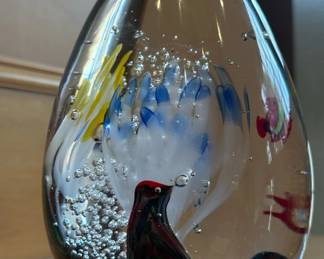 Signed MURANO Italy 10" Art Glass Aquarium by ELIO RAFFAELI