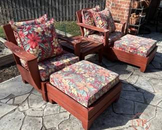 Adirondack Chairs with Ottomans