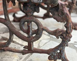 Dog and Serpent Cast Iron Teak Bench(es)