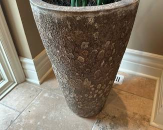 Decorative Concrete Planter with Faux Plant
