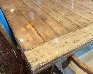 FREMARC DESIGNS Dining Room Table with High Back Chairs and Recessed Hidden Leaves